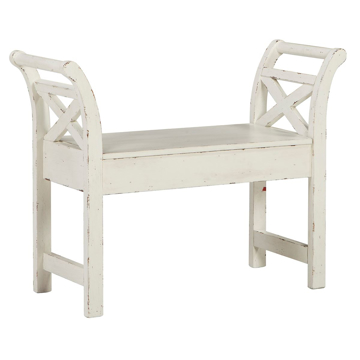 Picture of Distressed White Bench