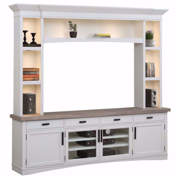 Picture of Americana Modern Cotton 92 in. 4 Piece TV Console with Hutch