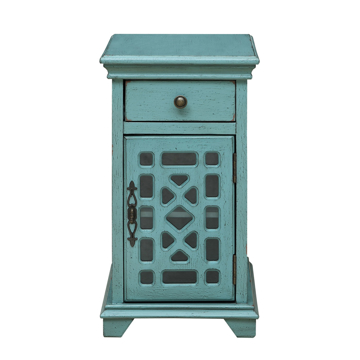 Picture of Bayberry Blue One Drawer One Door Chairside Cabinet