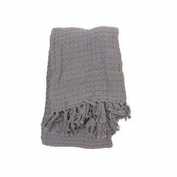 Picture of Gray Hand Woven Throw Blanket