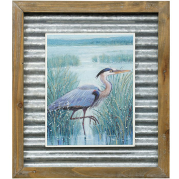 Picture of WETLAND HERON TEXT PRINT I
