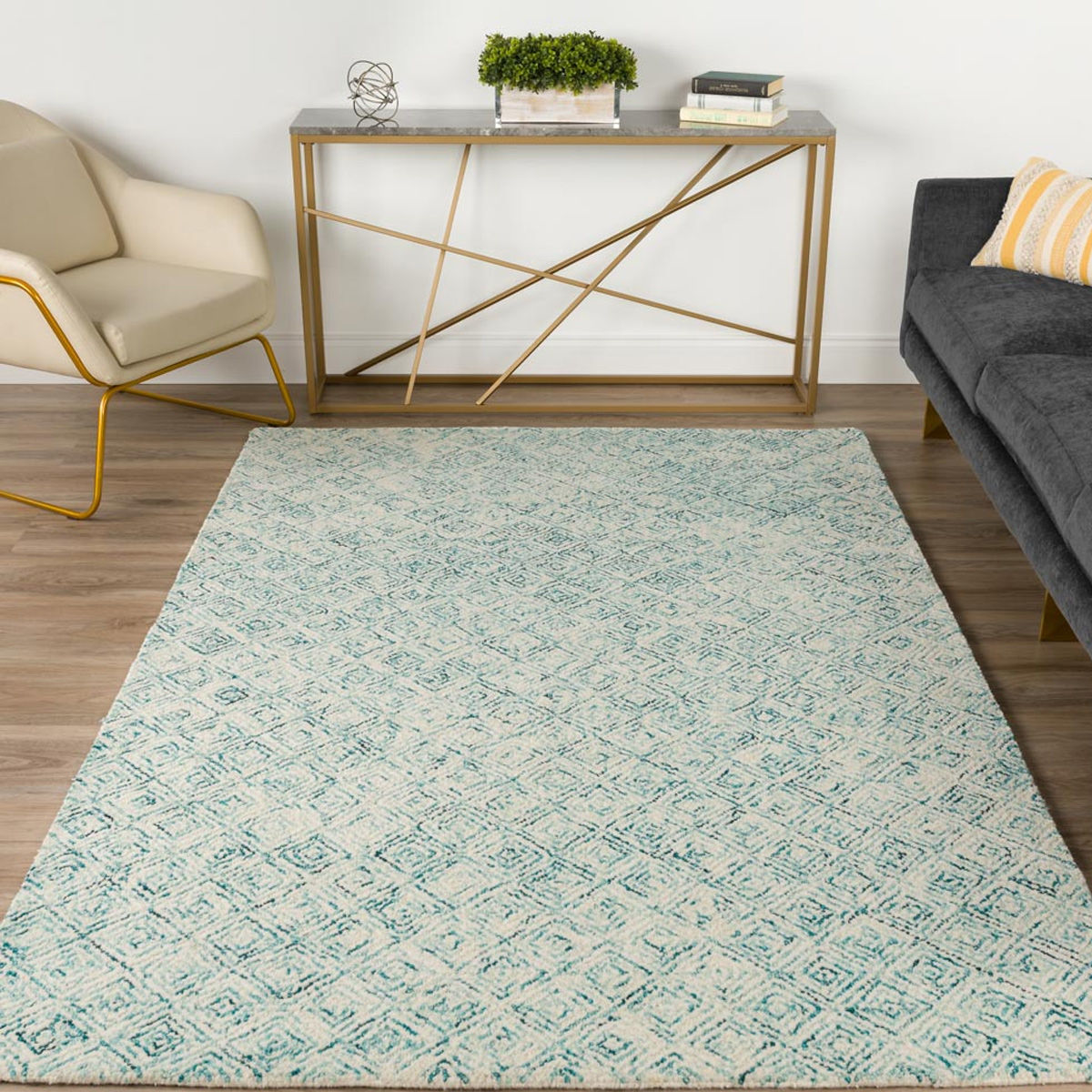 ZOE 1 TEAL 5'X7'6" AREA RUG Babette's Furniture & Home