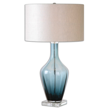 Picture of HAGANO CLEAR BLUE GLASS TABLE LAMP