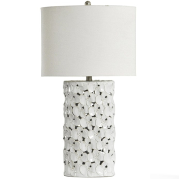 Picture of WHITE FLORAL CUT OUT TABLE LAMP