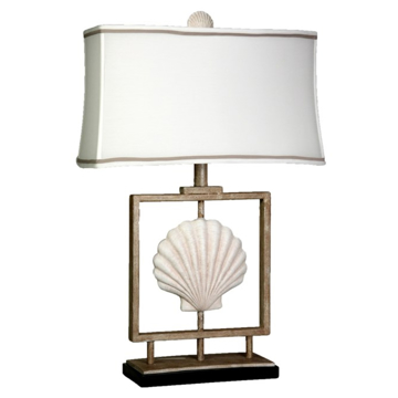 Picture of METAL AND SANDSTONE SEASHELL T-LAMP