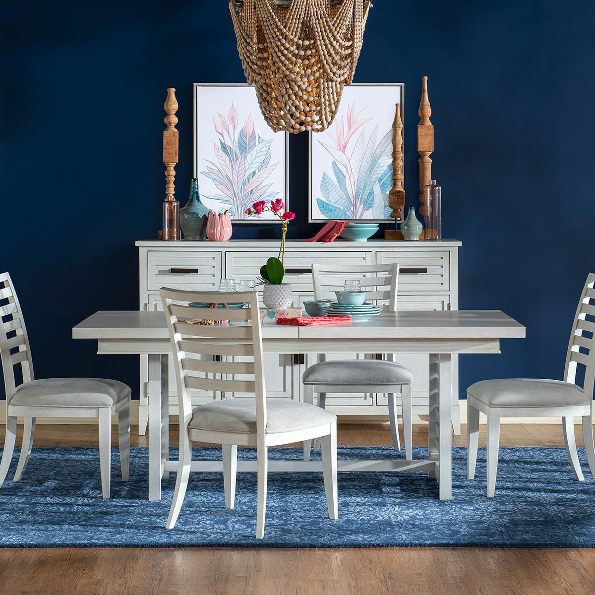Picture of EDGEWATER WHITE TRESTLE DINING SET