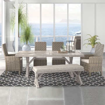 Picture of Beach House 6 Piece Dining Room Set With Bench