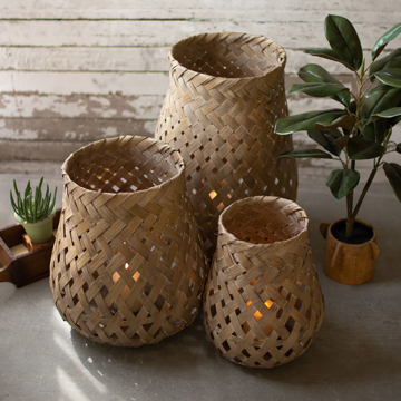Picture of S/3 WVN BAMBOO LANTERNS
