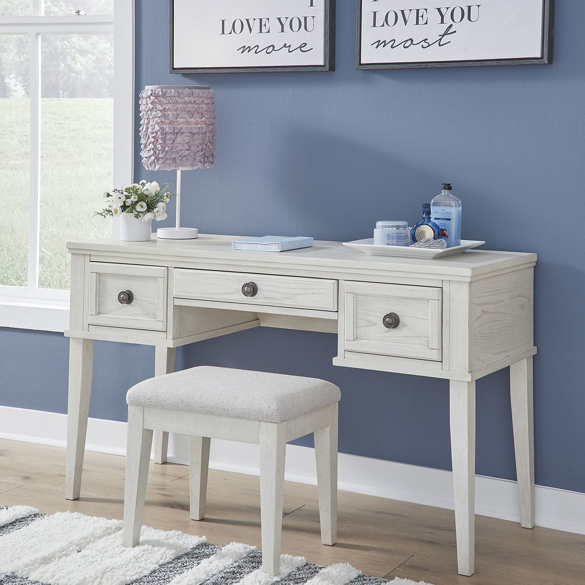Picture of KENLEY WHT VANITY W/STOOL