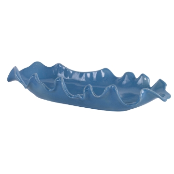 Picture of RUFFLED BLUE FTHR CER BOWL