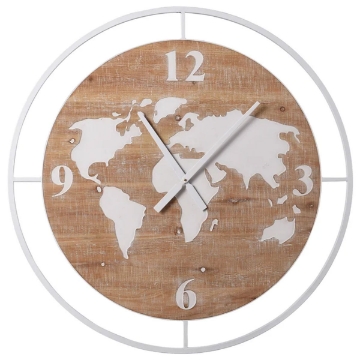 Picture of WORLD WOOD WALL CLOCK
