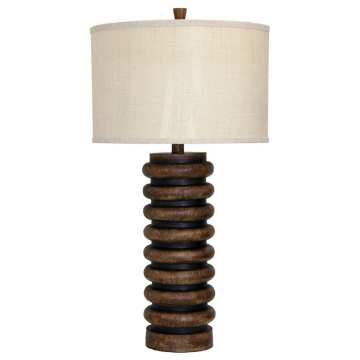 Picture of RIBBED FAUX WOOD TBL LAMP