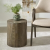 Picture of ROUND GRAY WOOD ACCENT STOOL