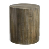 Picture of ROUND GRAY WOOD ACCENT STOOL