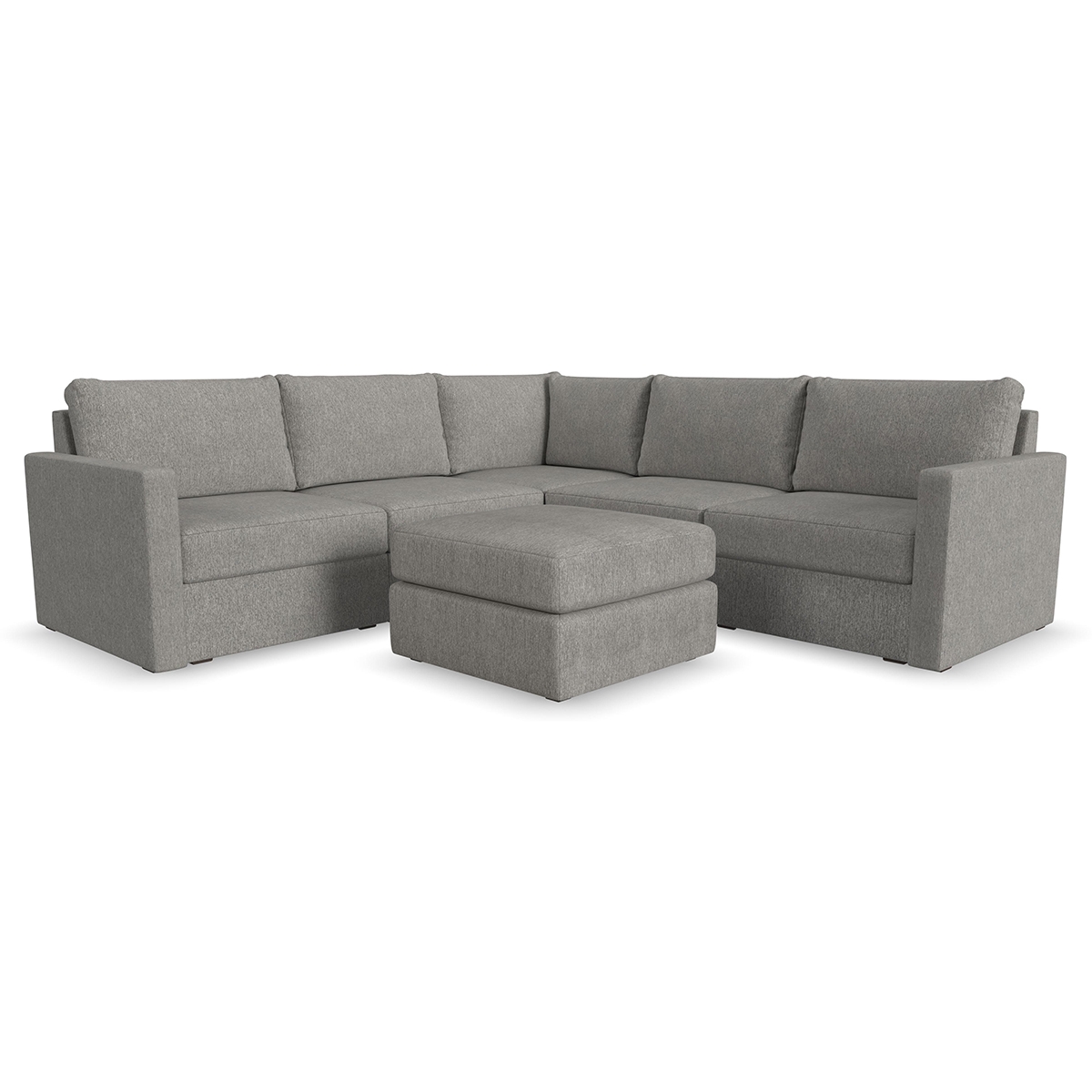 Picture of FLEX 5 PC SECTIONAL WITH OTTOMAN IN PEBBLE