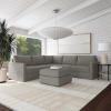Picture of FLEX 5 PC SECTIONAL WITH OTTOMAN IN PEBBLE