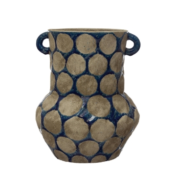 Picture of TERRACOTTA PLANTER WITH DOTS AND HANDLES