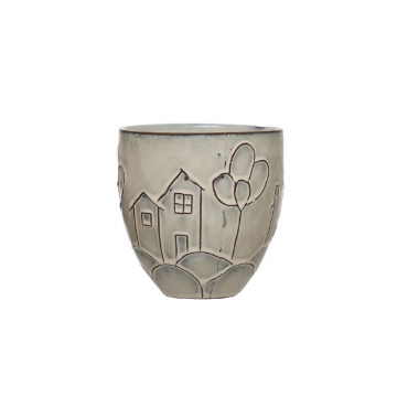 Picture of HOUSE EMBOSSED 4" PLANTER
