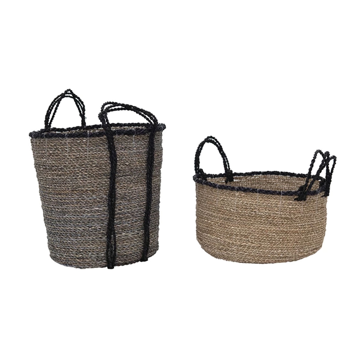 Picture of SET OF 2 SEAGRASS BASKETS WITH HANDLES